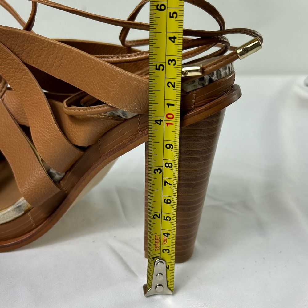 Calvin Klein Panelope Toscana Almond Tan Leather Strappy Sandals Women’s 8.5 NEW - Picture 9 of 9